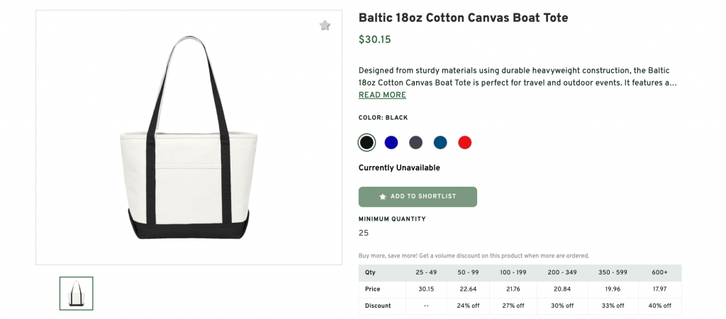 Cotton Canvas Boat Tote