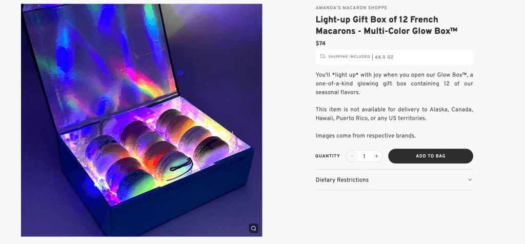 Light-up Gift Box of French Macarons