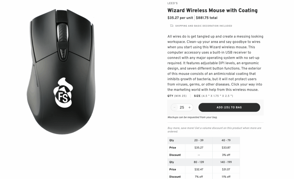 Branded Wireless Mouse and Mousepad Set