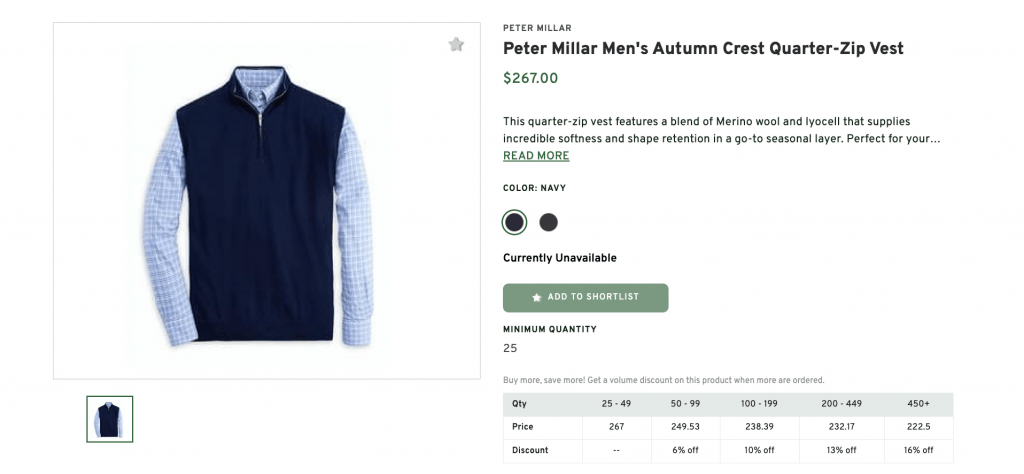 Quarter-Zip Vest by Peter Millar for Men