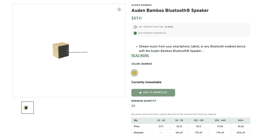 Auden Bamboo Bluetooth Speaker
