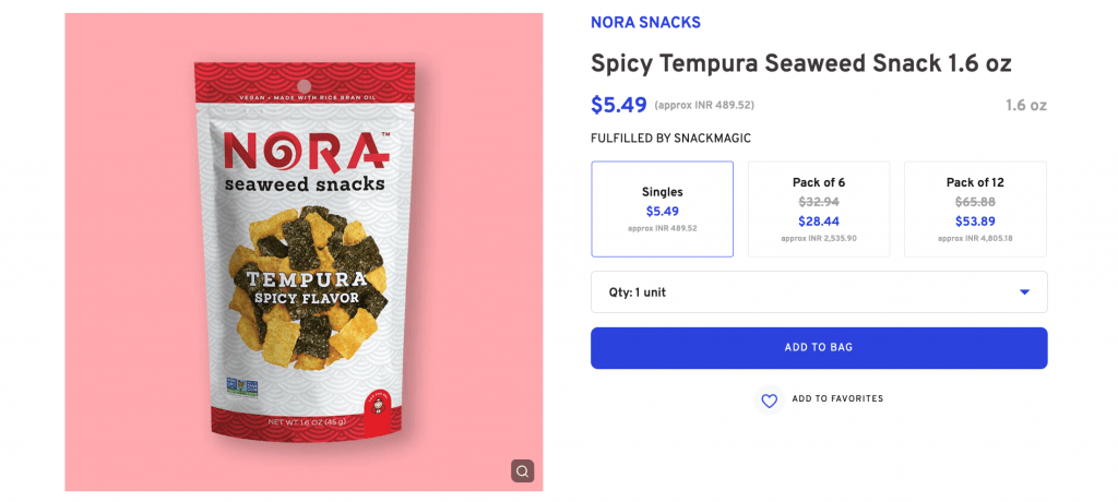 Spicy Tempura Seaweed Snack