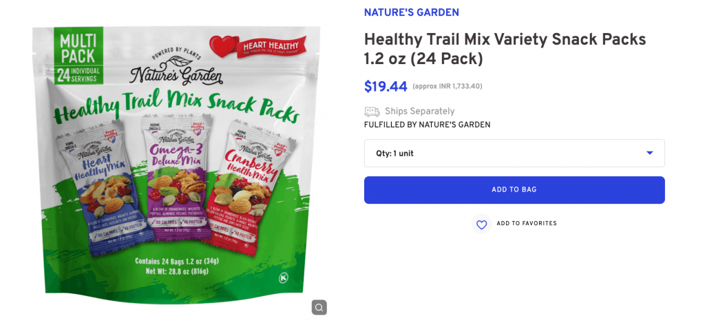 Healthy Trail Mix Variety Snack Packs