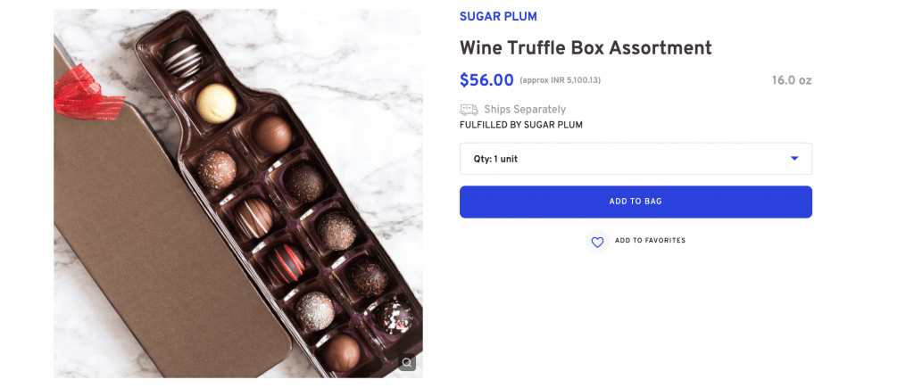 Gift box filled with Chocolate