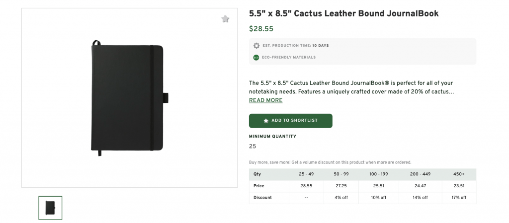 Cactus Leather Bound Branded Journal Book