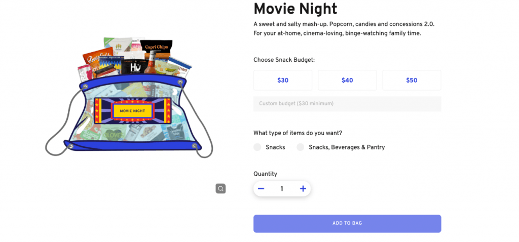 Movie Night Snack Bag