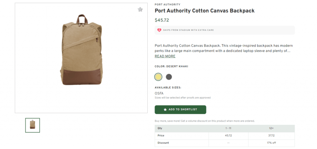 Port Authority Cotton Canvas Backpack