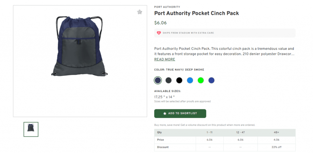 Port Authority Pocket Cinch Pack