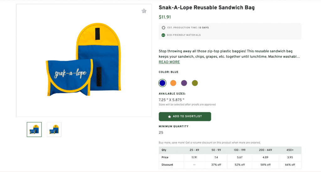 Snak-A-Lope Reusable Sandwich Bag