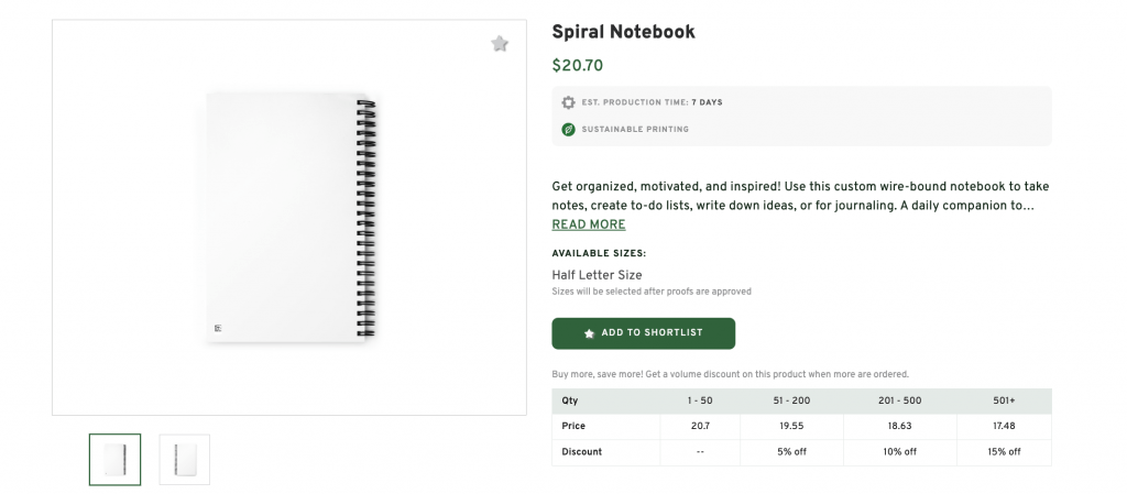 Spiral Promotional Custom Notebook