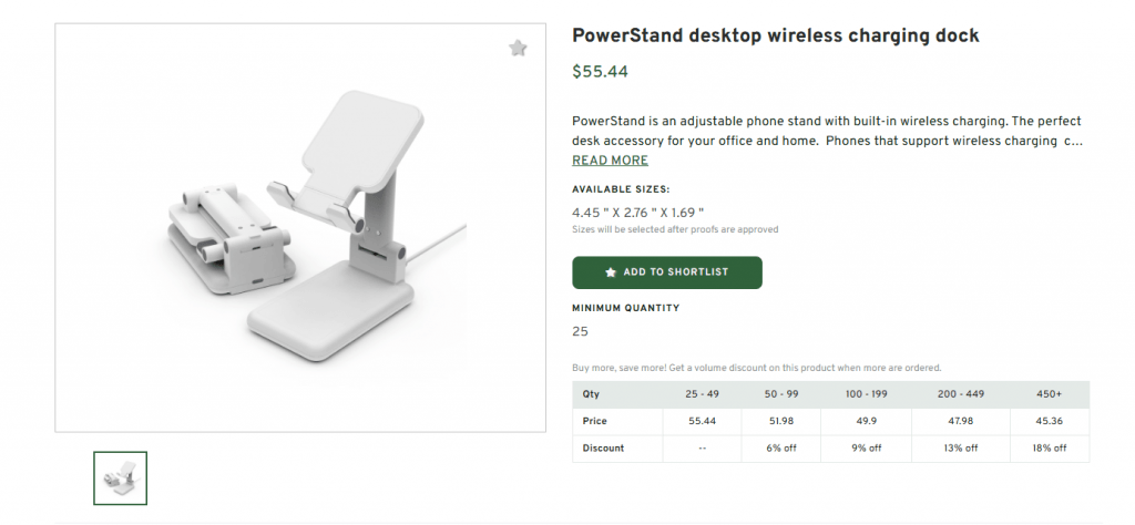 PowerStand desktop wireless charging dock