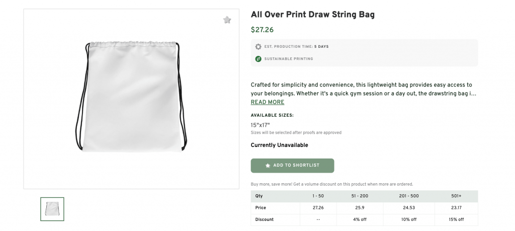 Sustainable Customized Drawstring Bag