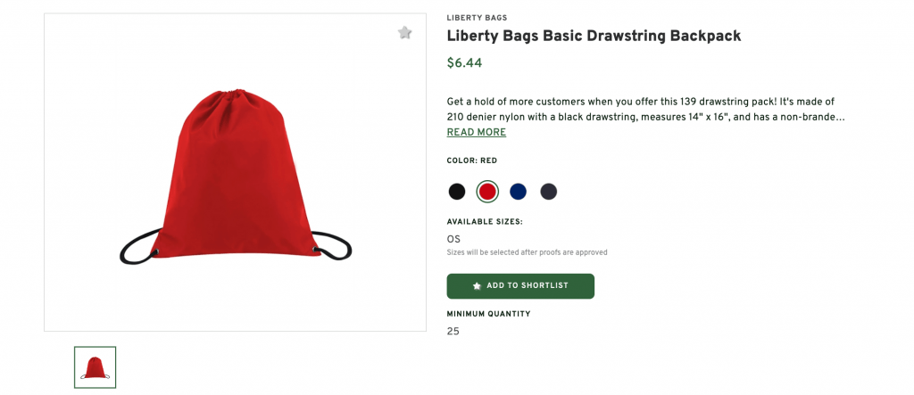 Liberty Bags Basic Drawstring Backpack