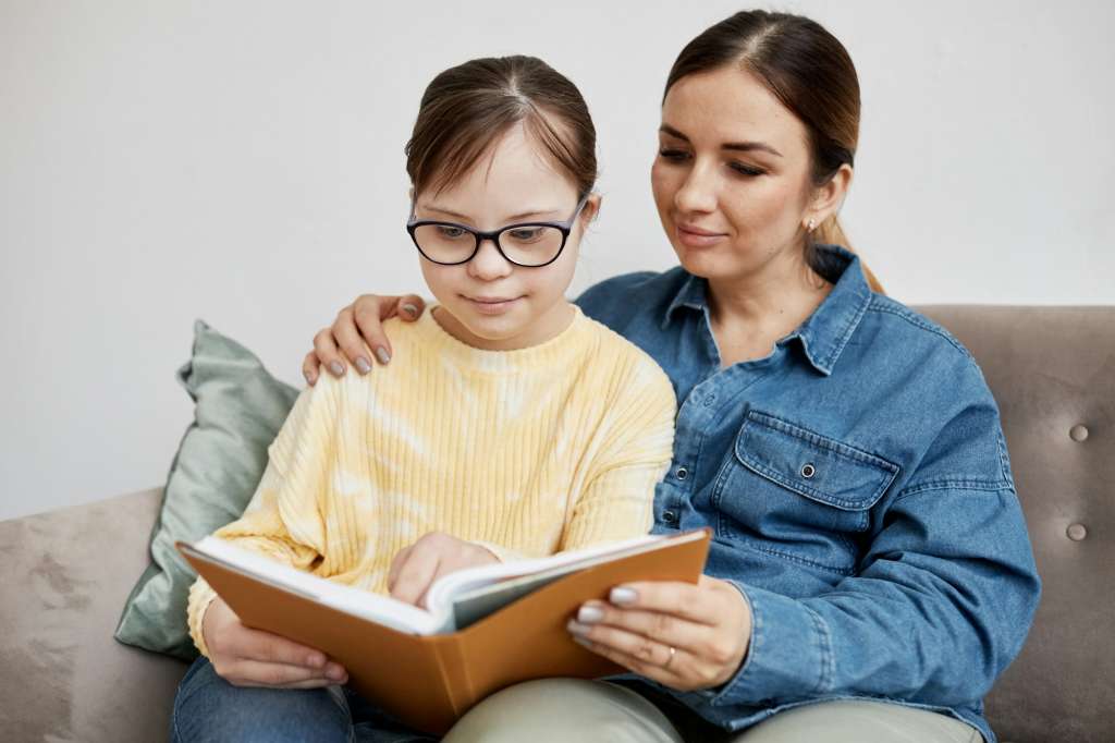 Mom And Daughter Reading Book