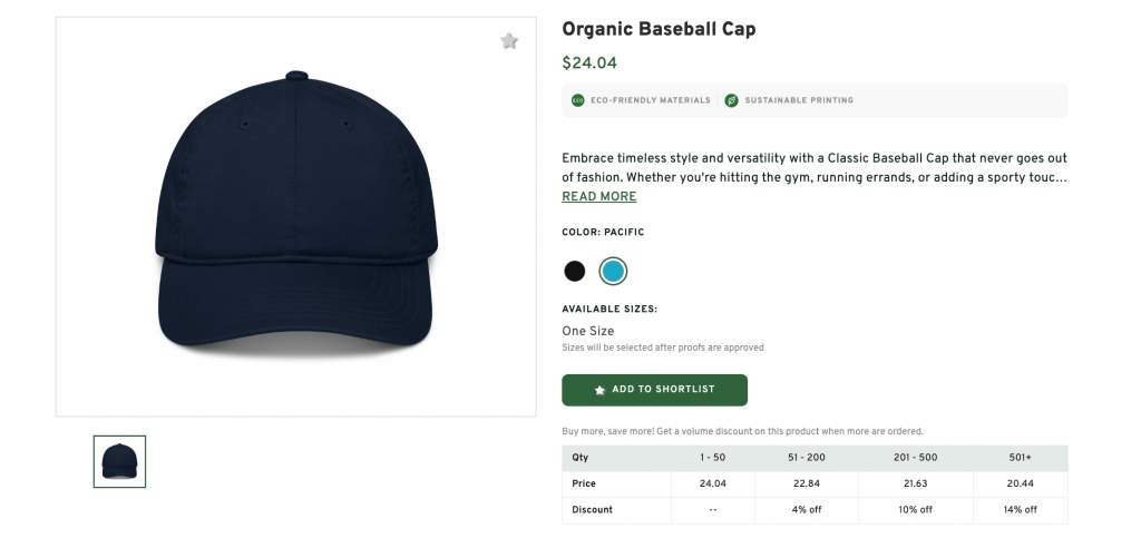 Organic Baseball Cap