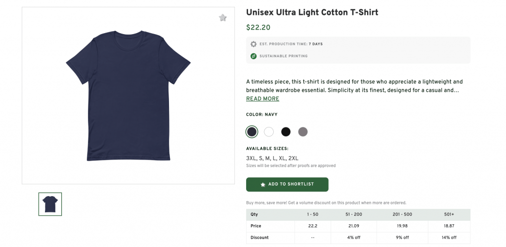 Unisex Ultra Light Cotton T-Shirt