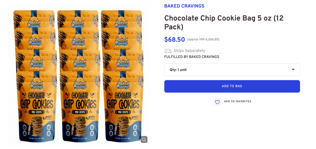 Chocolate Chip Cookie Bag