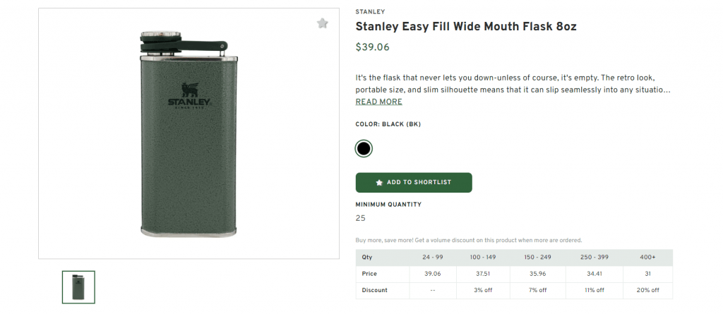 Stanley Easy Fill Wide Mouth Flask 8oz