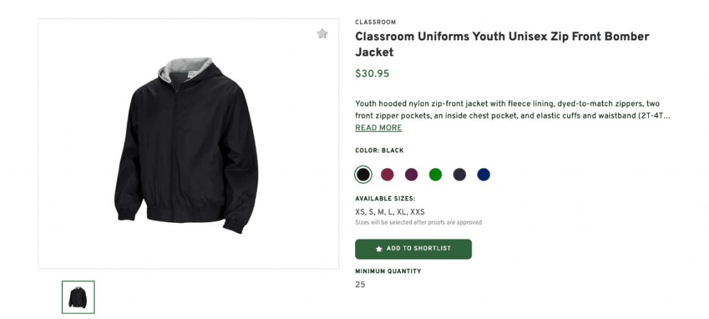 Classroom Uniforms Youth Bomber Jacket