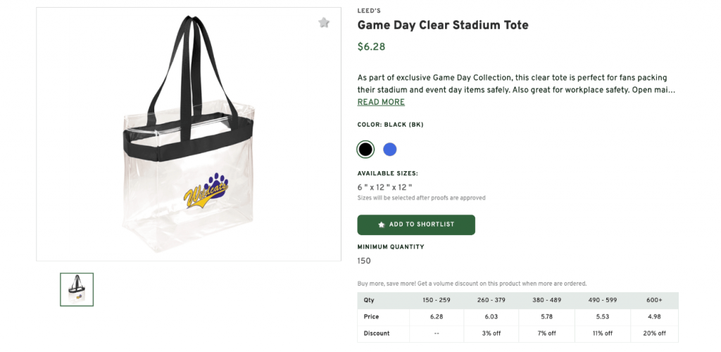 Game Day Clear Stadium Tote