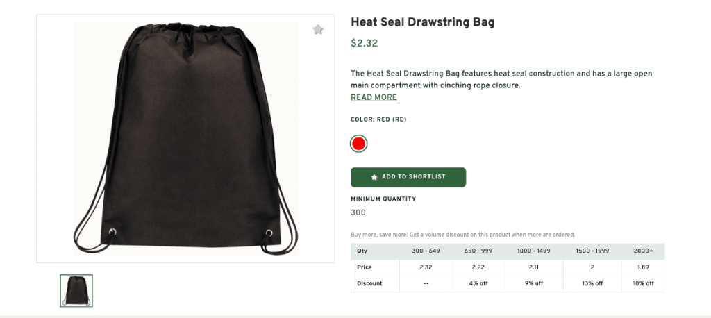 Heat Seal Drawstring Bag