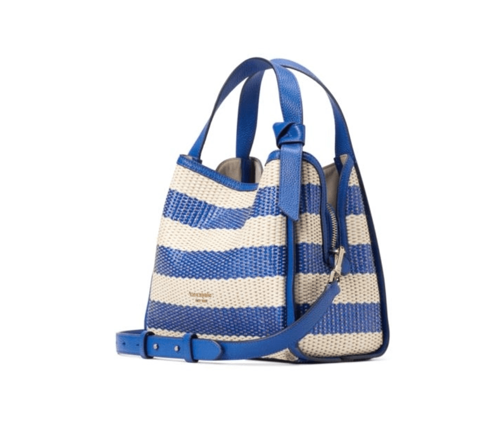 Knott Striped Woven Medium Crossbody Tote