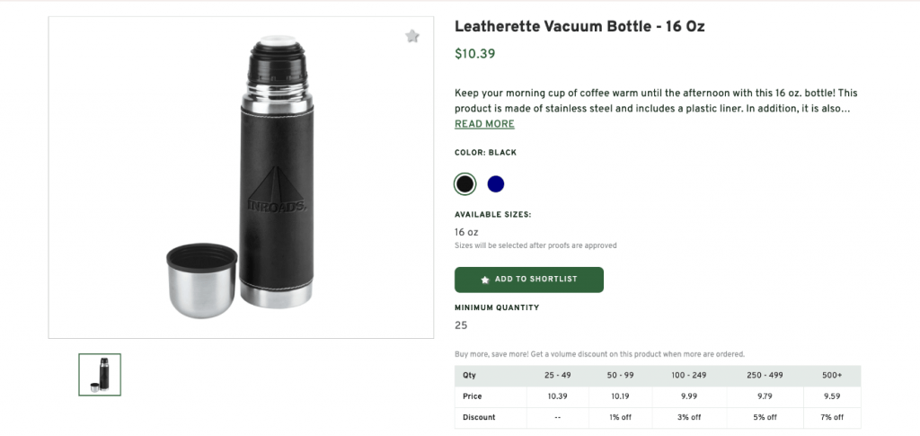 Leatherette Vacuum Bottle