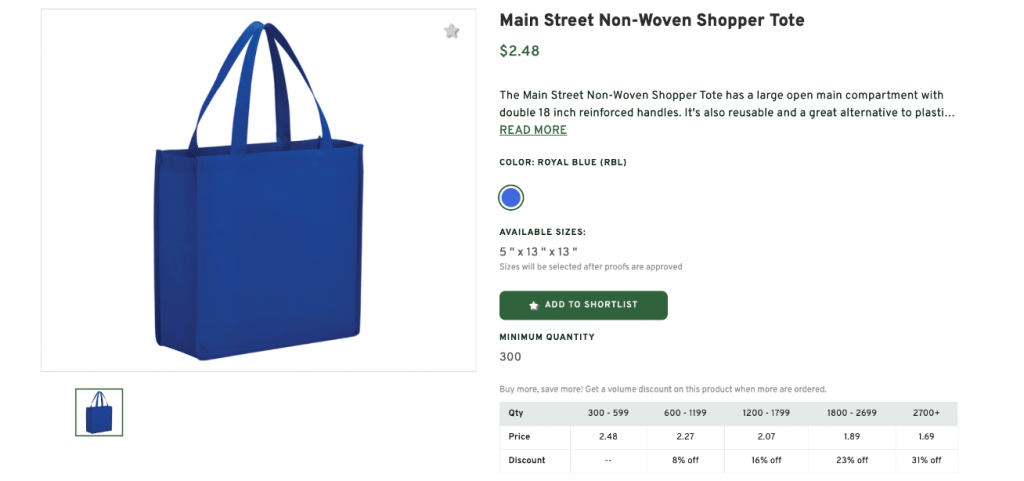 Main Street Non-Woven Shopper Tote