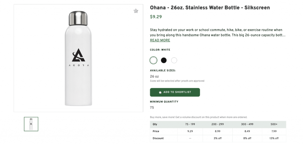 Ohana Stainless Water Bottle