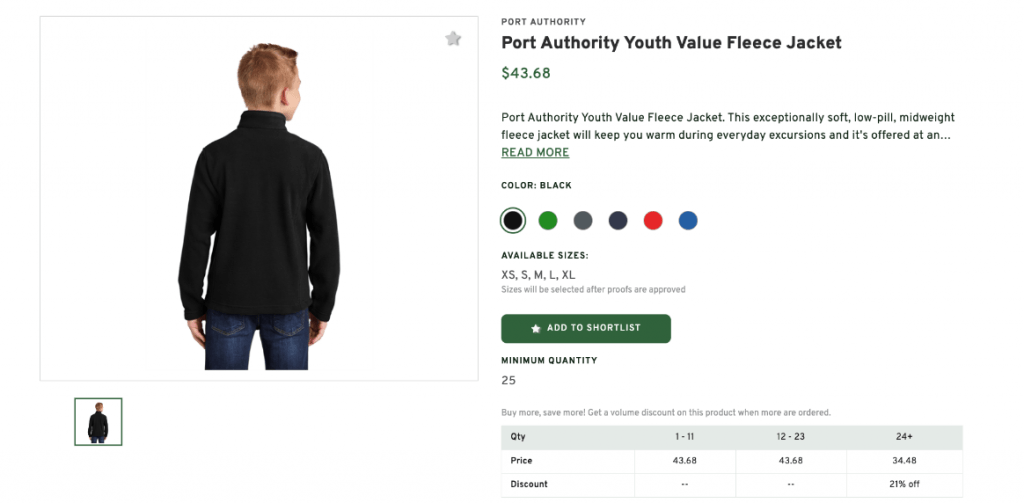 Port Authority Youth Value Fleece Jacket