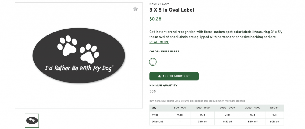 3 X 5 In Oval Label