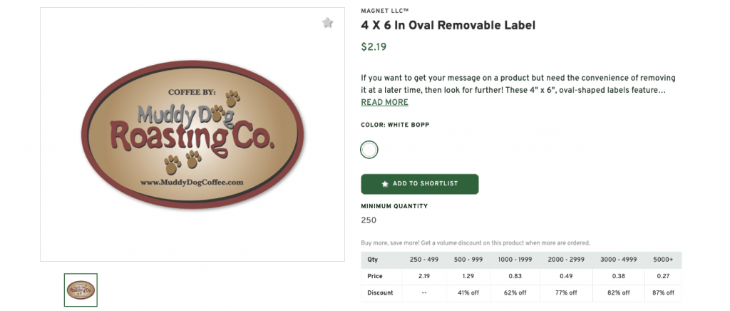 4 X 6 In Oval Removable Label