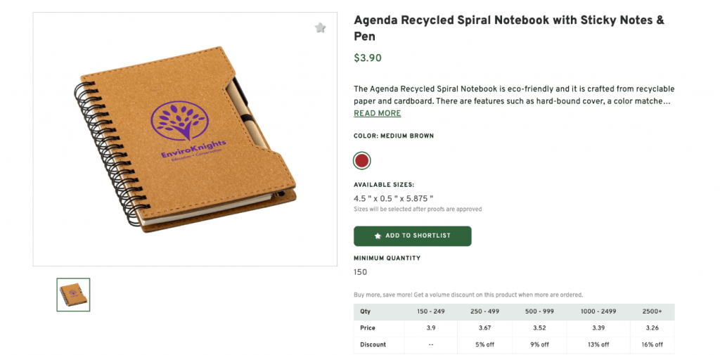 Agenda Recycled Spiral Notebook