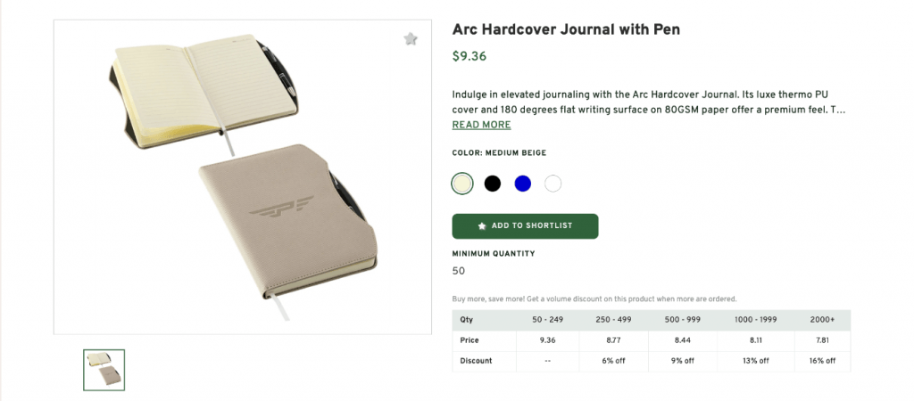 Arc Hardcover Journal with Pen