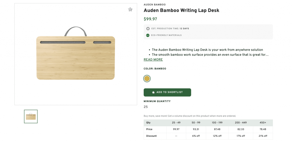 Auden Bamboo Writing Lap Desk