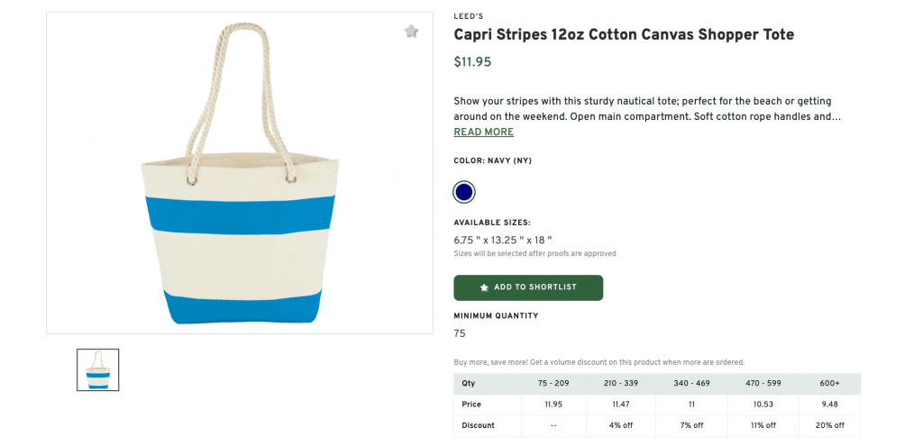 Cotton Canvas Shopper Tote
