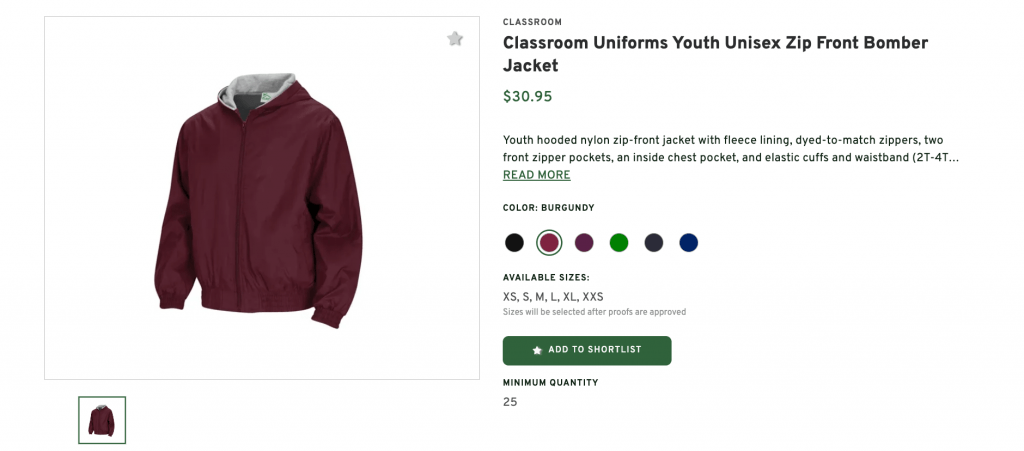 Classroom Uniforms Youth Bomber Jacket