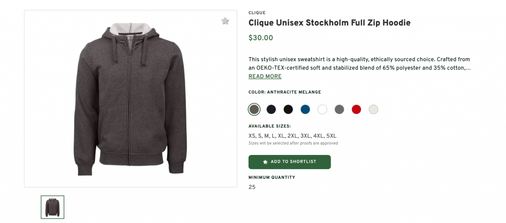 Clique Unisex Stockholm Full Zip Hoodie