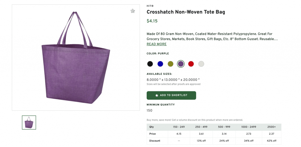 Crosshatch Non-Woven Tote Bag