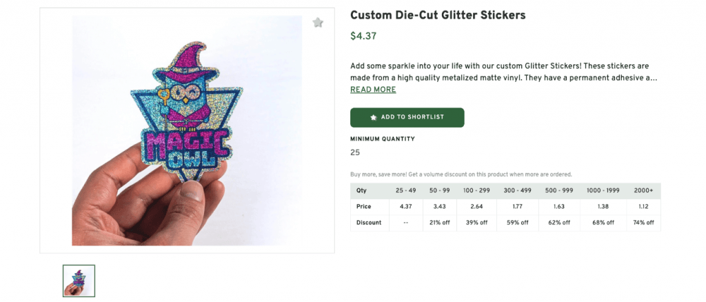 Custom Die-Cut Glitter Stickers