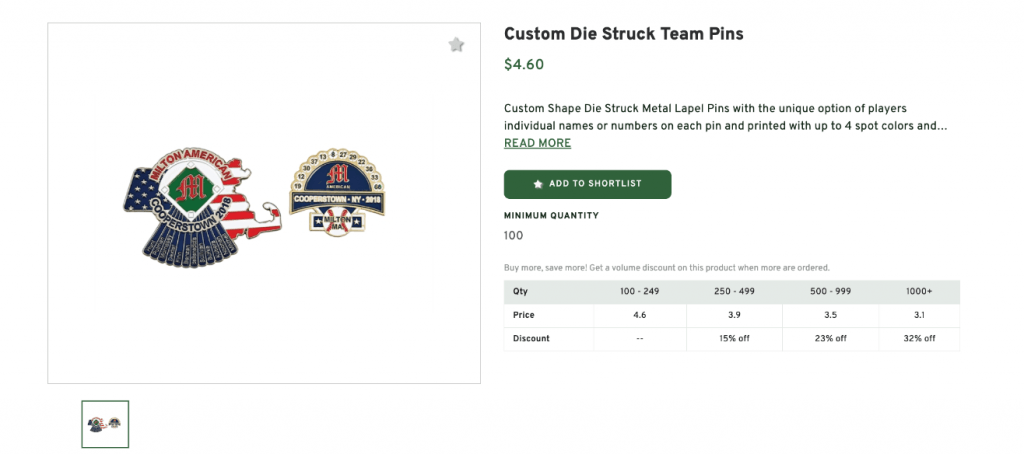 Custom Die Struck Team Pins