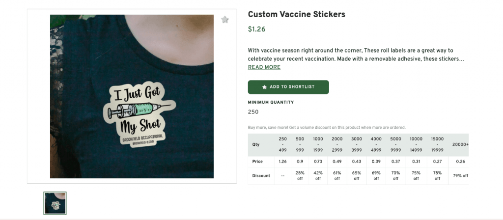 Custom Vaccine Stickers