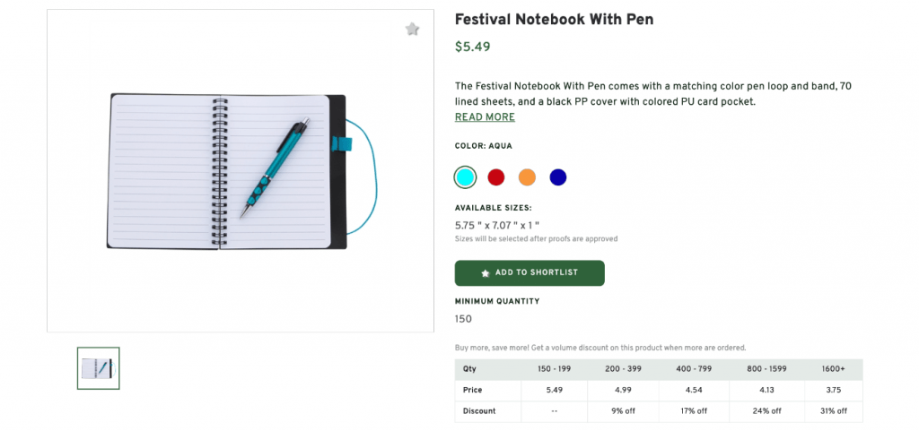 Festival Notebook With Pen