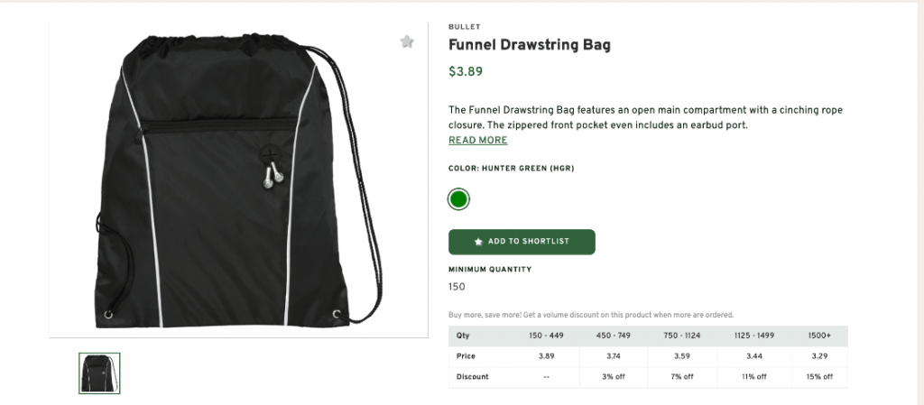 Funnel Drawstring Bag