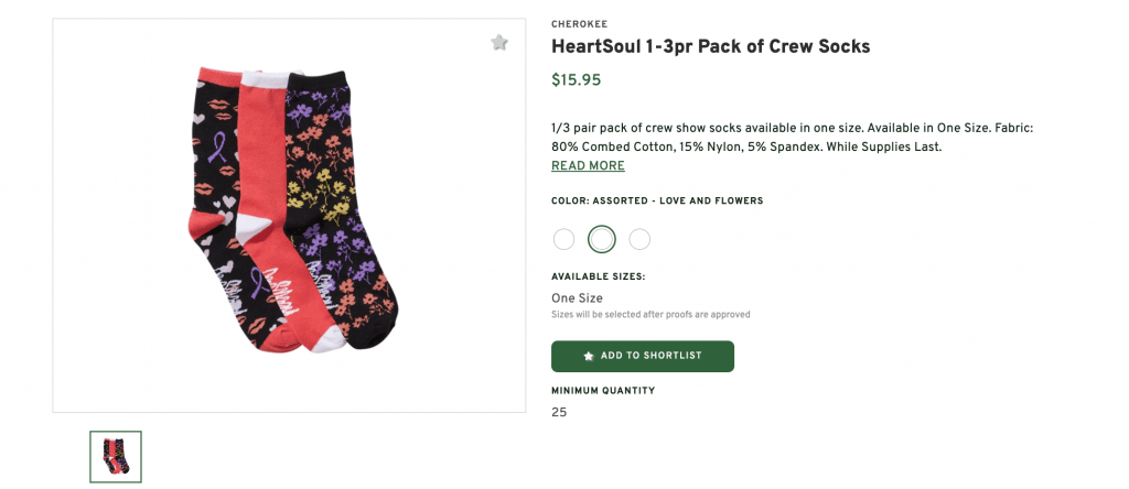 HeartSoul 1-3pr Pack of Crew Socks