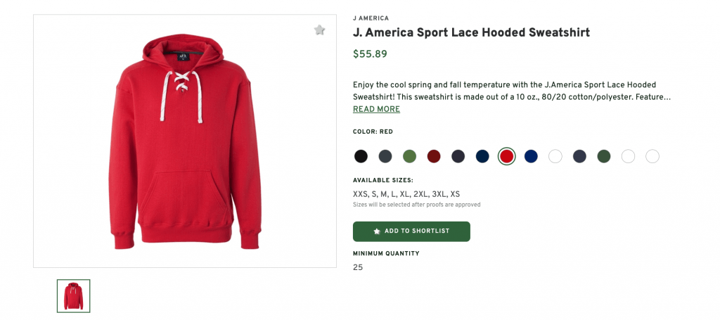 J. America Sport Lace Hooded Sweatshirt