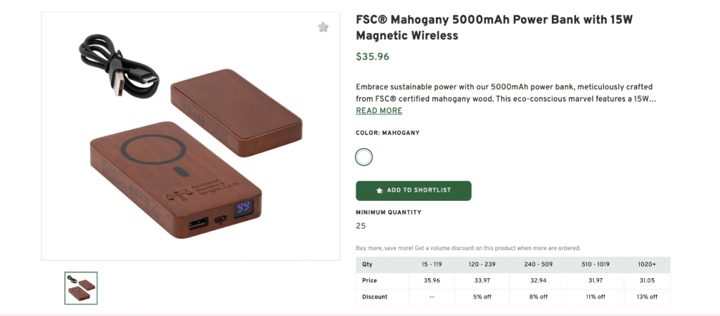 Mahogany Power Bank