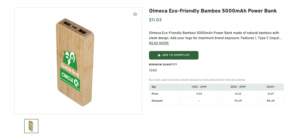 Bamboo 5000mAh Power Bank