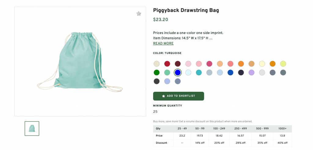 Piggyback Drawstring Bag