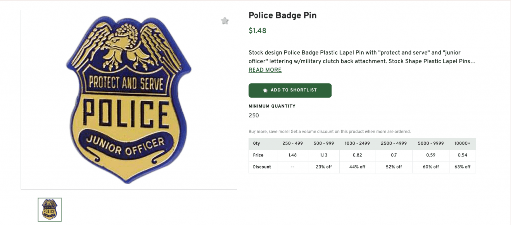 Police Badge Pin